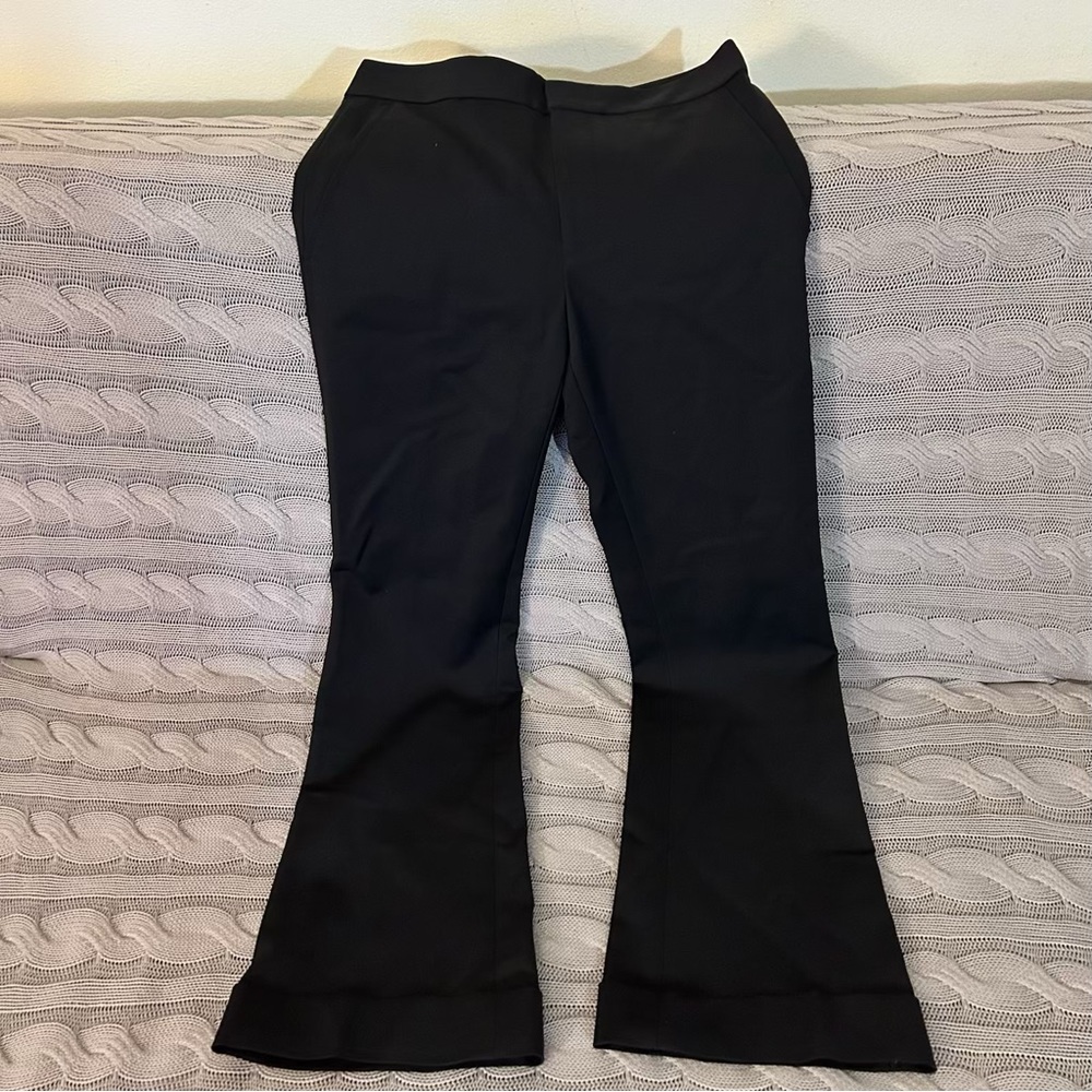 Club Monaco Black Flare Pants with Textured Fabric